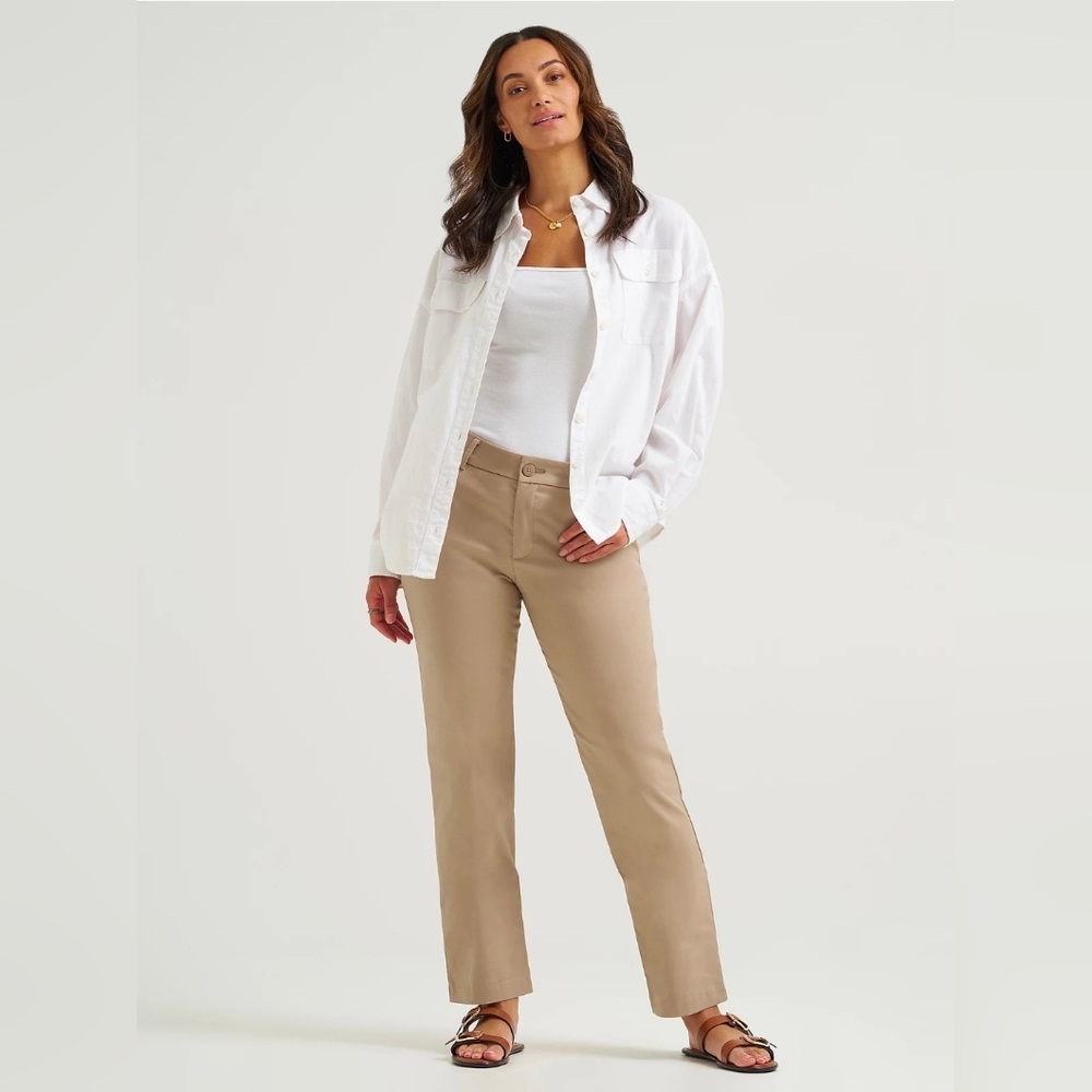 Lee Women's Straight Mid Rise Flax Size 20 Chino
